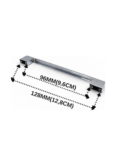 Çift Delikli Krom 96-128 Mm Metal Köprü Kale Kulp, Lüks Mutfak Mobilya Dolap Çekmece Kulpu 5 Adet Metalik Metalik