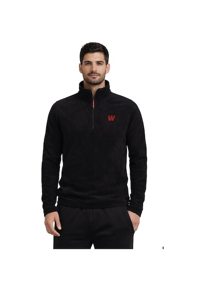 Walke Premium Erkek Yarım Fermuarlı Outdoor Spor Polar Ceket Siyah