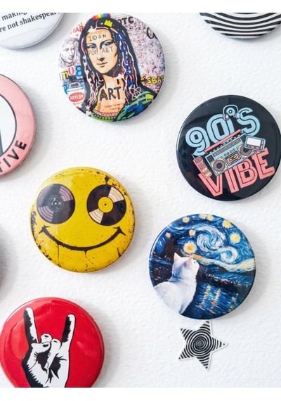 Trend-8-karışık Tasarım Rozet Seti Sanat, Müzik, Retro Ve Eğlenceli Temalı 15 Li Yaka Rozeti Çok Renkli