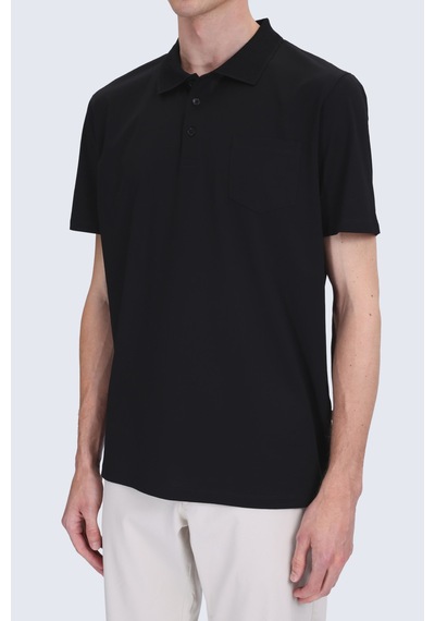 Hatemoğlu Siyah Regular Fit Polo Yaka 100% Pamuk Merserize Tişört