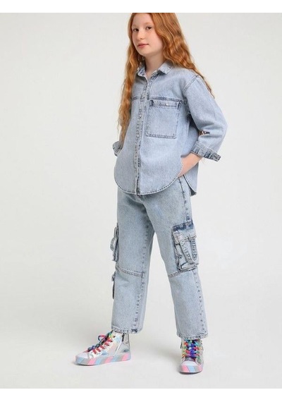 Jack Lions Kız Çocuk Paçası Üç Cepli Kot Pantolon-14185 Buz Mavi