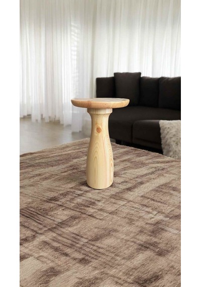 Ahşap Mantar Yan Sehpa Tekli Model Naturel Renk