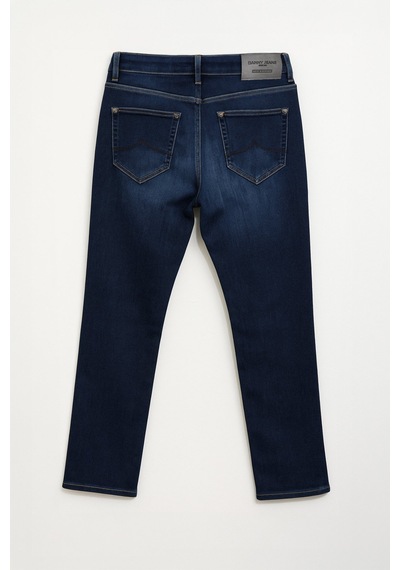 Banny Jeans Erkek Düz Kesim Esnek Rahat Koyu Mavi Jean Pantolon Koyu Mavi