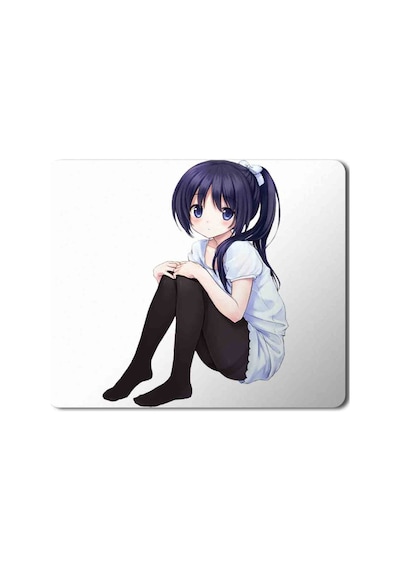 Oturan Anime Kız Karakter Baskılı Mousepad Mouse Pad