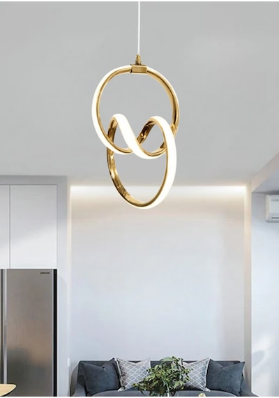 Zen Sarkıt Led Avize - Oturma Odası, Salon, Mutfak Uyumlu Ledli Avize Gold