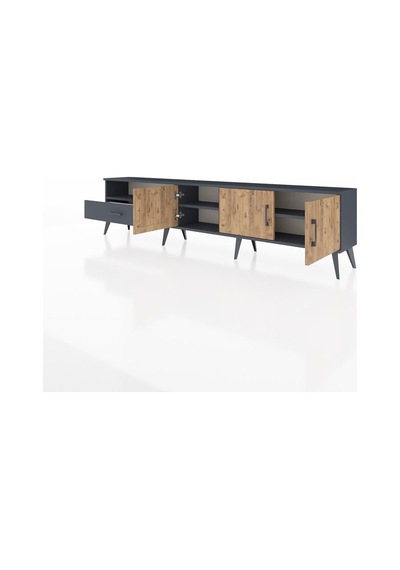Arges Tv Ünitesi 3 Raflı Tek Çekmeceli 3 Kapaklı 220x30x51 Antrasit-çam/antrasit Atlas Çam/antrasıt - Antrasıt Arges Tv Ünitesi 3 Raflı Tek Çekmeceli 3 Kapaklı 220x30x51 Antrasit-çam/antrasit Atlas Çam/antrasıt - Antrasıt