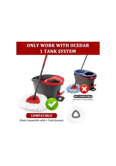 O-ceda Easywring Spin Mop İçin 5'li Paket Döner Paspas Değiştirme, Derin Temizlik İçin Mikrofiber Paspas Yedekleri