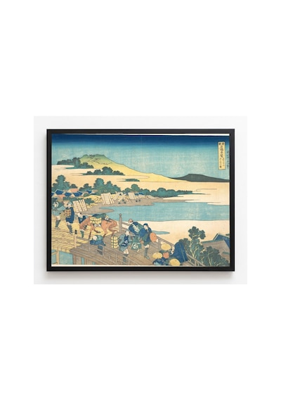Hokusai Echizen Eyaletinde Fukui Köprüsü Çerçevesiz Poster 30x42 Cm A3 Tablo Japon Sanatı