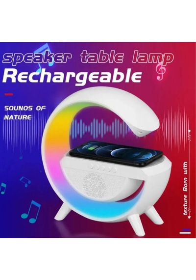 Şarj Özellikli Masa Lambası Kablosuz Gece Lambası 3-in1 Gökkuşağı Model Bluetooth Hoparlör