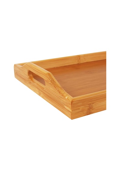 Bambu Dikdörtgen Sunum Tepsi 33x22x5 Cm, Sofra Tepsisi, Çay Tesisi, Bambu Daire Tepsi Çok Renkli