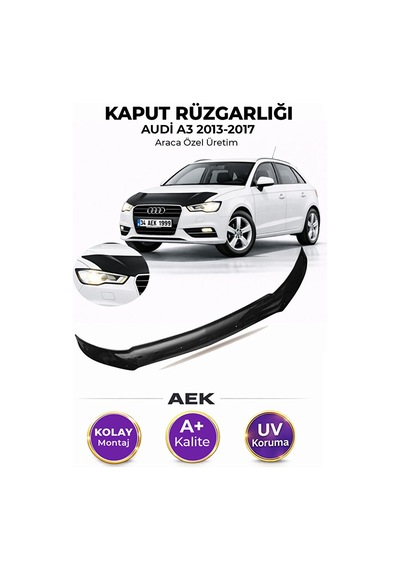 Audi A3 2013-2017 Araca Özel Üretim "4mm" Kaput Rüzgarlığı A+ Pi