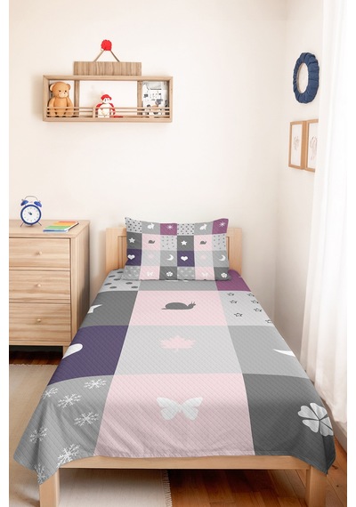 Evimde Bambaşka Pastel Patchwork Gri Kız Çocuk Pike Takımı-lila Pembe Minimal Bebek Odası Yatak Örtüsü-160x220 CM Evimde Bambaşka Pastel Patchwork Gri Kız Çocuk Pike Takımı-lila Pembe Minimal Bebek Odası Yatak Örtüsü-160x220 CM