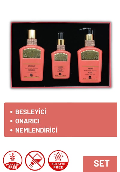 Bobel Keratin Onarıcı Saç Bakım Maskesi 330 ML + Saç Bakım Şampuanı 330 ML + Saç Kremi 200 ML