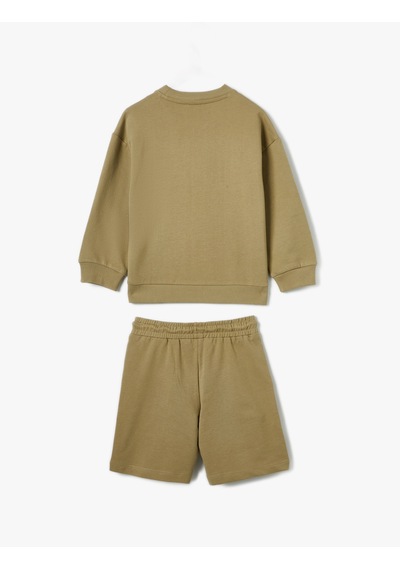 Koton Eşofman Takımı Sweatshirt Ve Şort Set Haki 4skb10390tk Haki