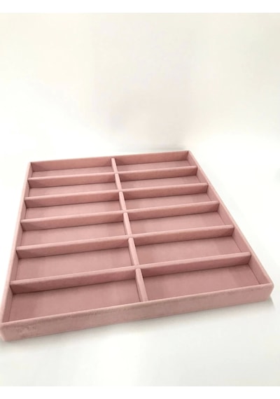 Yerli Üretim Süet Kumaş Pembe Renk 38 Cm / 36 Cm Gözlük Sergileme Çekmece Içi Stand Çok Renkli