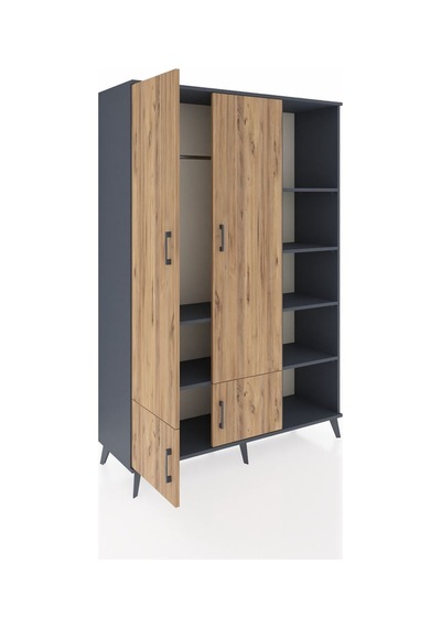 Hyperion Dolap 6 Raflı 4 Kapaklı Tek Askılı 132x44x195 Antrasit-çam/antrasit Atlas Çam/antrasıt Hyperion Dolap 6 Raflı 4 Kapaklı Tek Askılı 132x44x195 Antrasit-çam/antrasit Atlas Çam/antrasıt