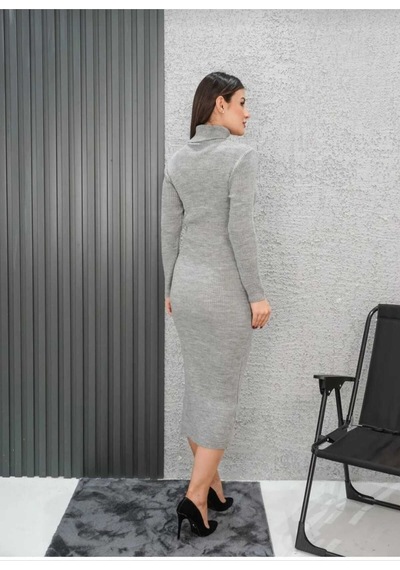 Kozia Outdoors Kadın Dik Yaka Kaskorse Kalem Elbise 130 Cm Gri
