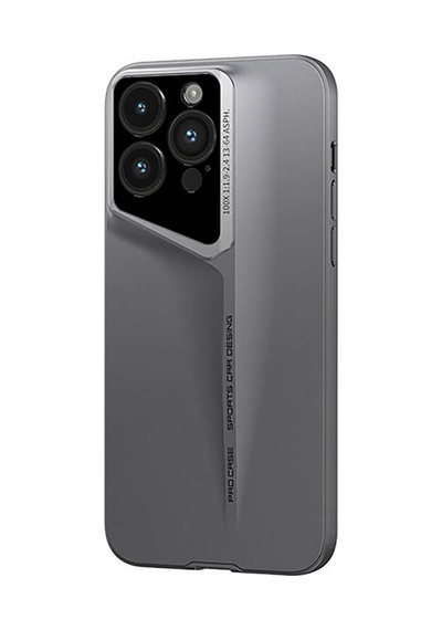 Apple Uyumlu iPhone 15 Pro Kılıf Ultra İnce Kamera Korumalı Sert Rubber Ata Pro Tech Procase Kılıf Titanyum-Gri