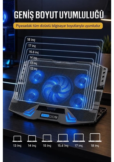 Özel Üretim Laptop Soğutucu Cf05 Siyah Cihaz Alan Modern