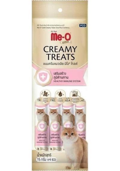 Me-O Sisme-o Gold Creamy Ton Balıklı ve Turna Yemişi Kedi Ödül Maması 4 x 15 G