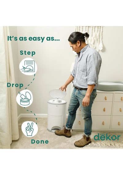 Diaper Dekor Eko Classic Bebek Bezi Kovası, Beyaz / Sadece Çevre Dostu Bebek Bezi Kovası%70 Geri Dönüştürülmüş Diğer