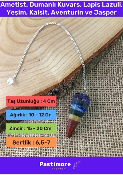 Enenstyle Fashıon Boutıque Premium Özel Tasarım 7 Çakra Doğal Taş  Şans  Çakra Pandül Sarkaç Çok Renkli Çok REnkli