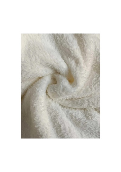 Çift Yüzlü Kırık Beyaz Welsoft Peluş Kumaş 180 Cm En