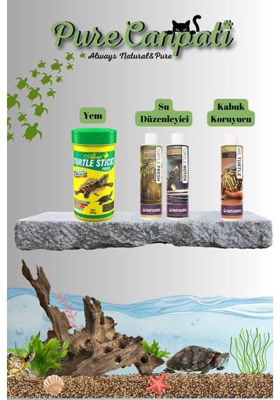 Purecanpati Kaplumbağa Bakım Stick Yem Seti Kabuk Koruyucu Ve Su Düzenleyici