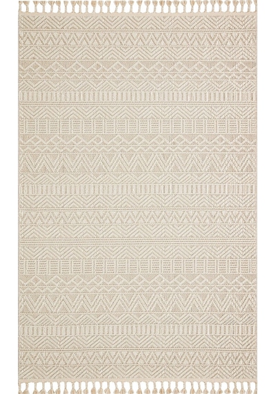 Soho Sh 14 Beige Hav Vermeyen Özel Ipler Ile Üretilen Etnik Örgü Desenlere Sahip Makine Halısı