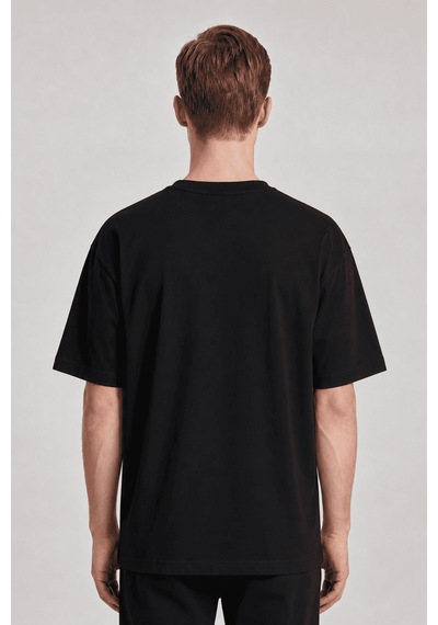 Black Nova Oversize Baskılı Unisex %100 Pamuk T-shirt Sunset Cross Siyah
