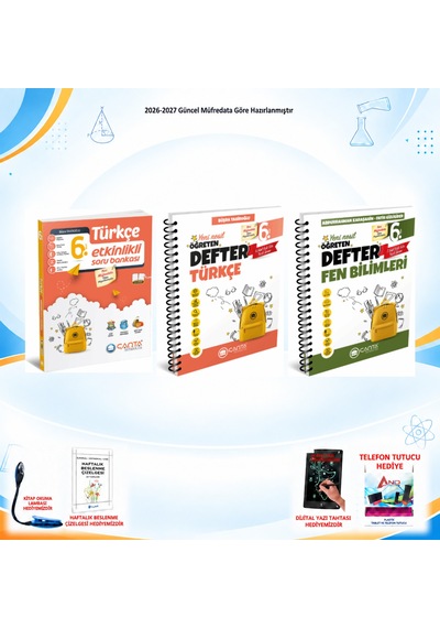 Çanta Yayınları 2026-2027 6. Sınıf Tüm Dersler 3 Kitap Türkçe Soru/türkçe-fen Defter Set