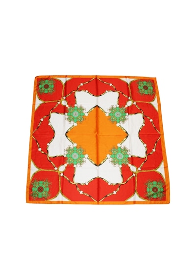 Tikitonki Geometrik Desenli Kare Dizayn Çok Renkli Eşarp - 90x90 Çok Renkli Çok Renkli