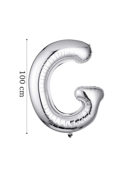 Folyo Balon G Harfi Helyum Balon 100 Cm Gümüş Renk - G Harf Balon - Harf Folyo Silver Balon Çok Renkli