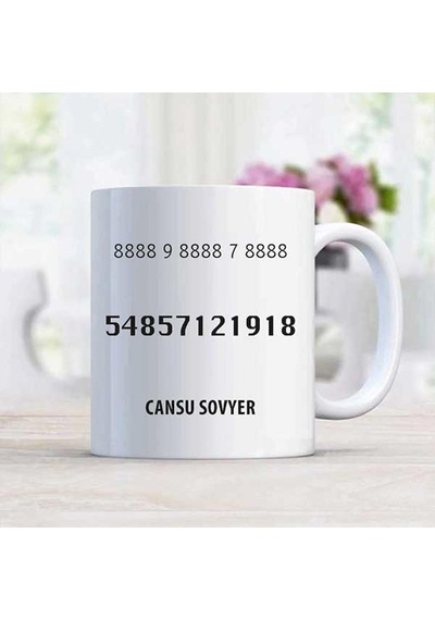 Kaygı Sayı Sekans Kişiye Özel Kupa Bardak Beyaz