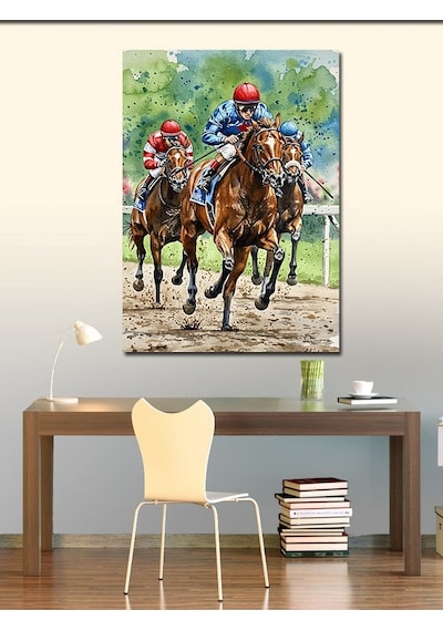 Kanvas Tablo At Yarışı Ve Hızın Coşkusu 50cmx70cm
