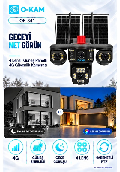 O-kam Ok-341 Prm. 4g 4 Lensli Aov Solar Kamera