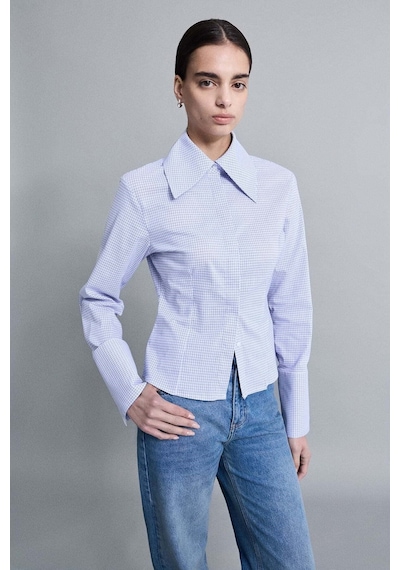 Vatkalı Sharp Fitted Gömlek - Premium Edition-20444 Mavi