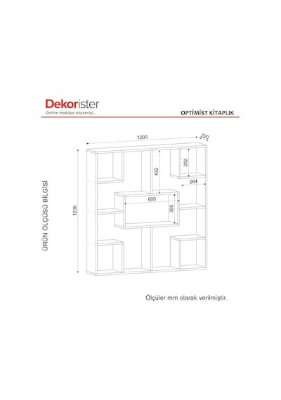 Dekorister Optimist Kitaplık Beyaz