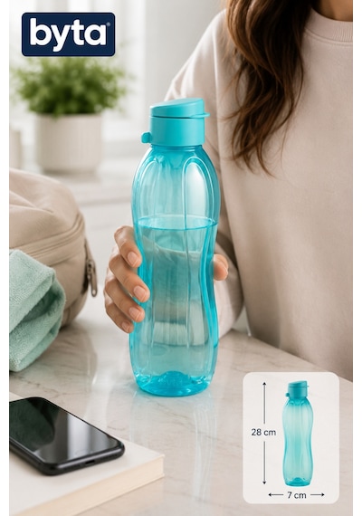 1 Litre Sızdırmaz Su Şişesi Matara Bpa İçermez Ergonomik Tasarım Spor Okul Ofis Seyahat Karışık Renk Gönderilir Mavi