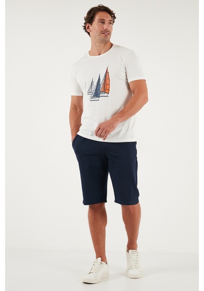 Buratti Pamuklu Regular Fit Normal Bel Belden Bağlamalı Erkek Short 5908021 Indigo