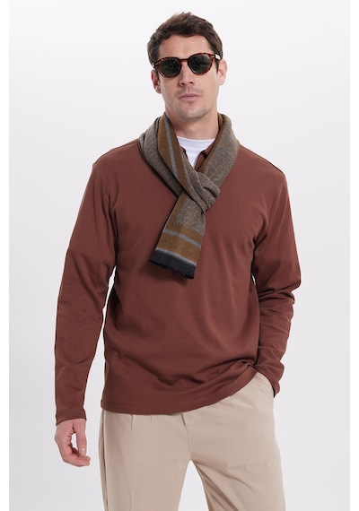 Tudors Erkek Relax Fit Rahat Kesim %100 Pamuk Yarım Fermuarlı Polo Yaka İnterlok Kahverengi Sweatshirt-42171 Kahverengi Tudors Erkek Relax Fit Rahat Kesim %100 Pamuk Yarım Fermuarlı Polo Yaka İnterlok Kahverengi Sweatshirt-42171 Kahverengi