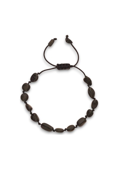 Doğal Şungit Bileklik Shungite Amorf Kesim Makrome Ayarlı 507-2 Siyah