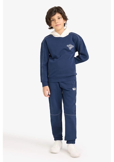 Defacto Erkek Çocuk 2li Takım Kapüşonlu Baskılı Sweatshirt Eşofman Altı G6174a826spnv256 Lacivert-nv256