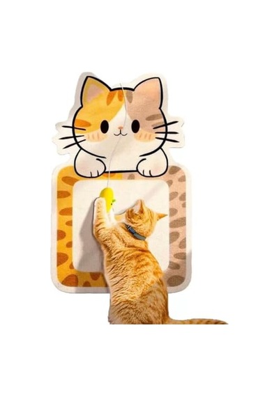 Duvara Yapışan Desenli Kedi Tırmalama Tahtası Çizilmeye Dayanıklı Tırmalama Pedi Ananas