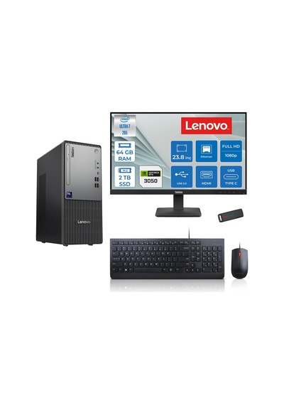 Lenovo ThinkCentre Neo 50T Gen 6 2413BD007WTR23F24 Ultra 7 265 64 GB 2 TB SSD RTX3050 23.8" Free Dos Masaüstü Bilgisayar + USB Bellek