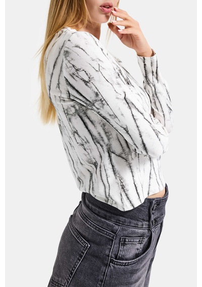 Itsbasic Kadın Beyaz W5 Özel Tasarım Kumaş Elastan Body