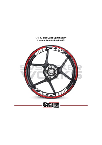 Yamaha Mt-25 Jant Sticker Dış Ve İç Set Sticker Jant Şeridi Kırmızı