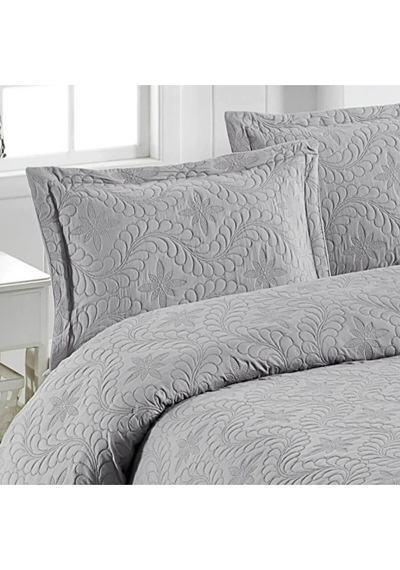 Çift Kişilik Düz Renk Kapitone Yatak Örtüsü, Sade Ve Şık Görünüm 250 X 260cm Gri