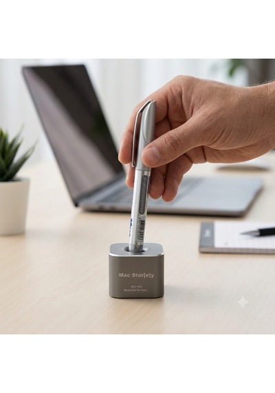 Lüks Metal Tekli Kalem Tutucu Stand - Premium Alüminyum Masaüstü Kalemlik Düzenleyici Organizer, Ofis Ve Çalışma Masası Aksesuarı