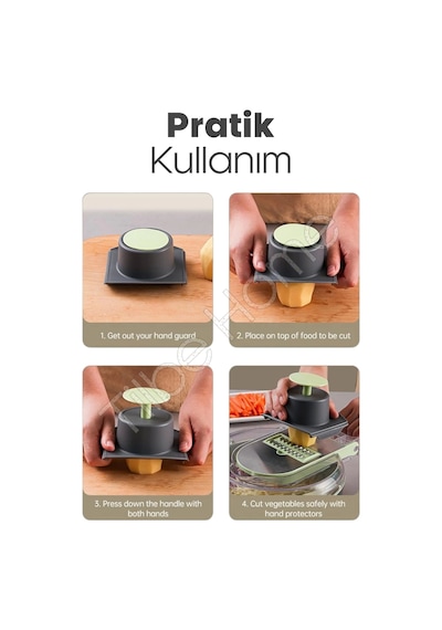 Tilbe Home Vegetable Cutter Pro Rende Sebze Doğrayıcı Dilimleyici Hazneli Soğan Küp Kesici Dicer Ren Renkli